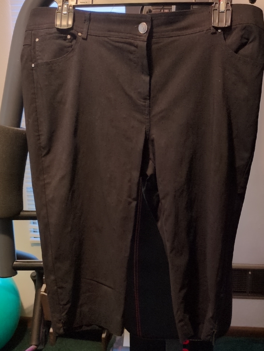 Madison Black Stretch Pull-On Pants with Clean Front